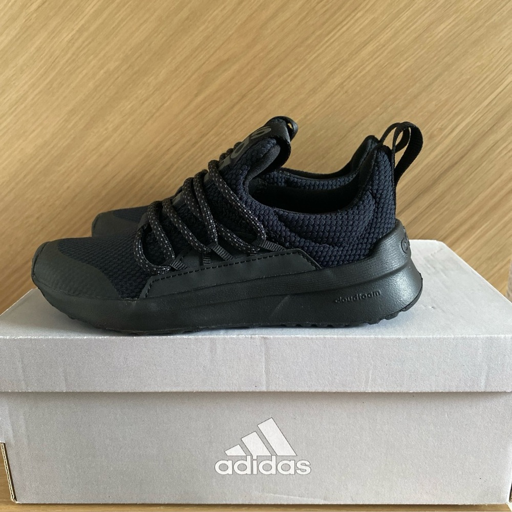 Adidas Lite Racer Adapt 5.0 Running Shoes Kids 11K Triple Black Slip On Athletic